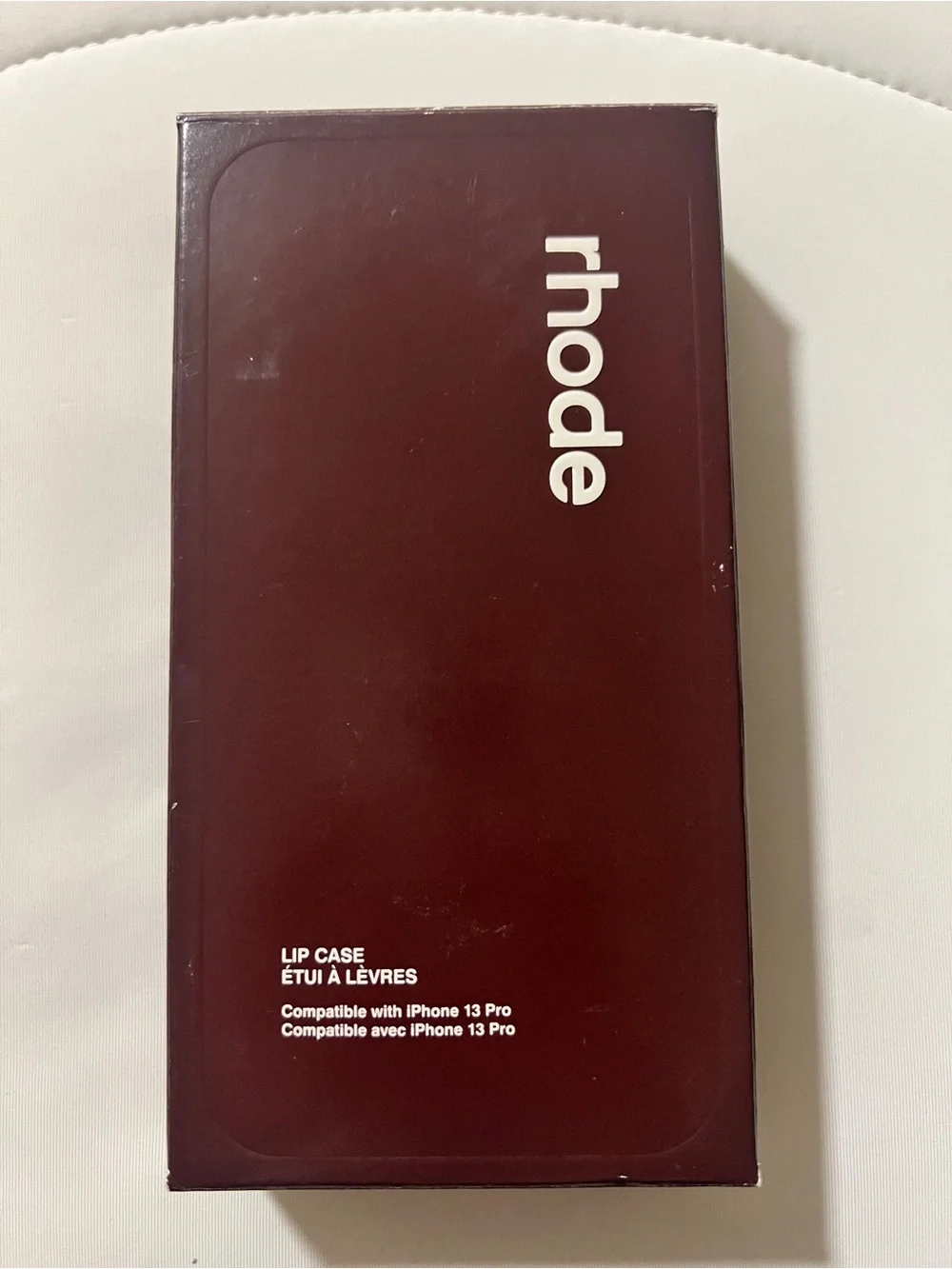 LNIB rhode iPhone 13 Pro Espresso Peptide Lip Holder Silky Silicone Case